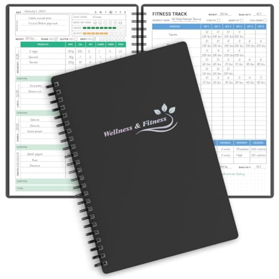 Health Wellness Journal Weight Loss - Wellness Planner and Fitness Log -