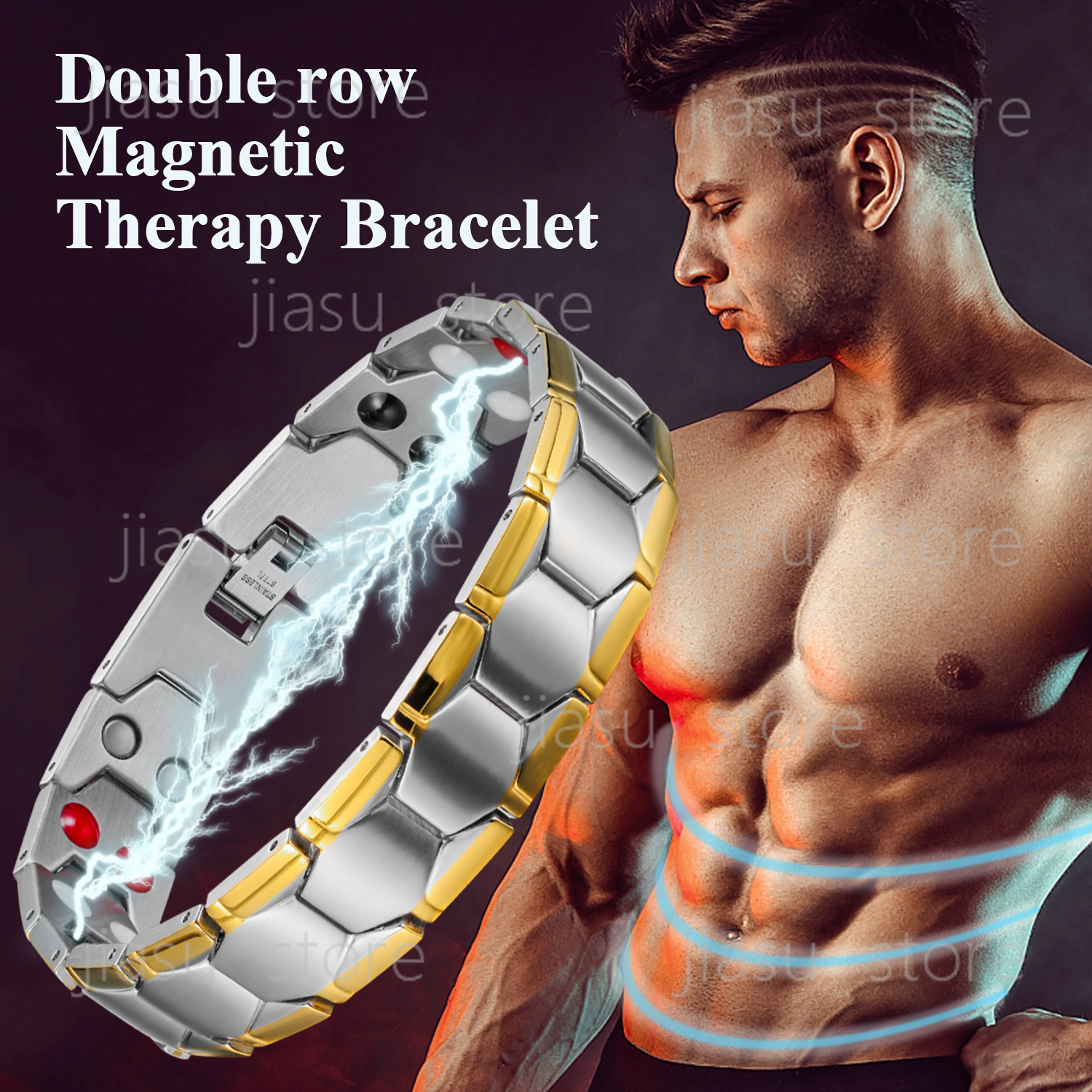 Therapy Health And Wellness - Fashionable Magnetic Therapy Bracelet for Men,