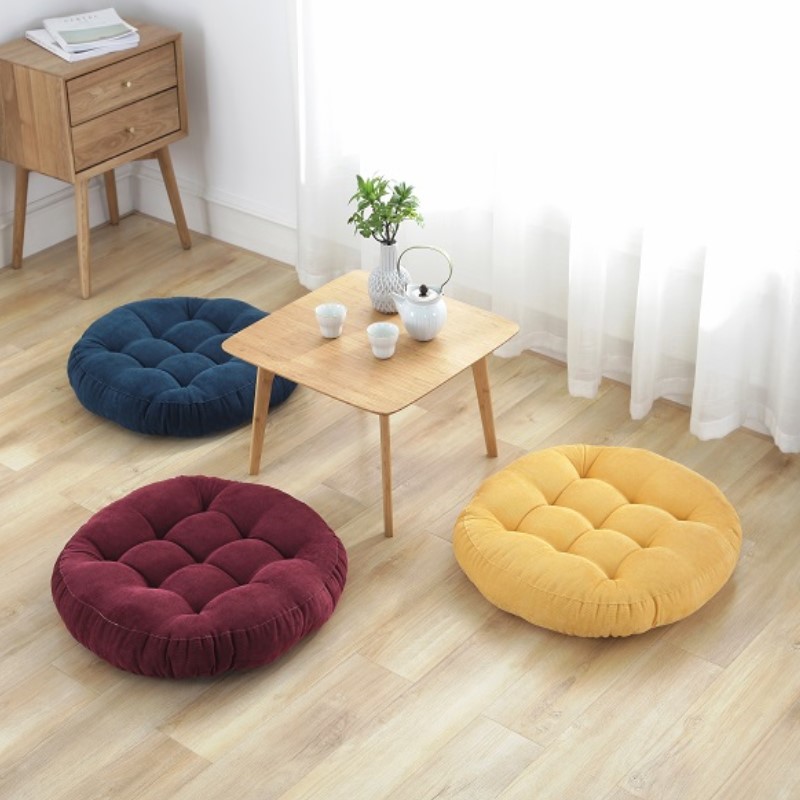 Meditation Cushion Zafu - Round Floor Cushion Seating for Adults,Tufted