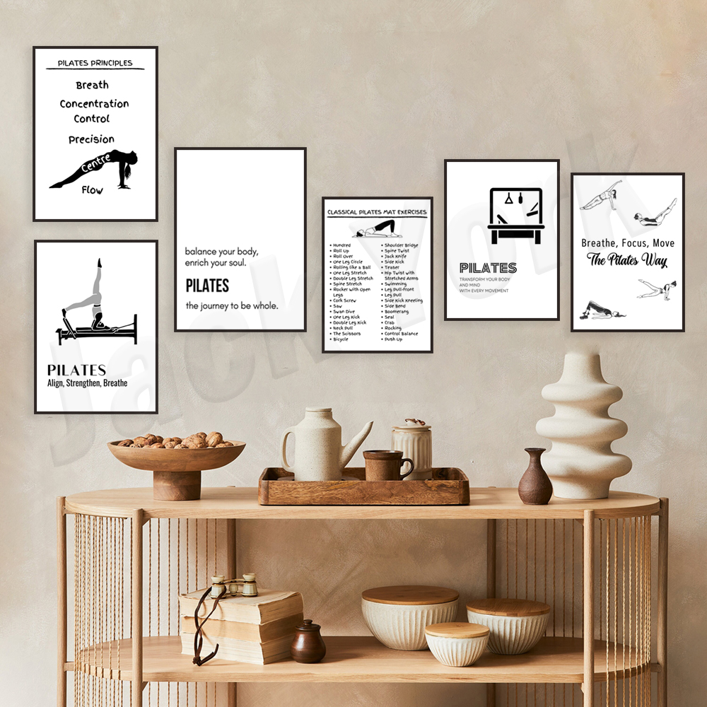 Health Wellness Poster - Pilates poses, pilates principles, pilates inspiration,