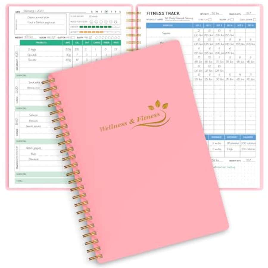 Health Wellness Journal Weight Loss - Wellness Planner and Fitness Log -