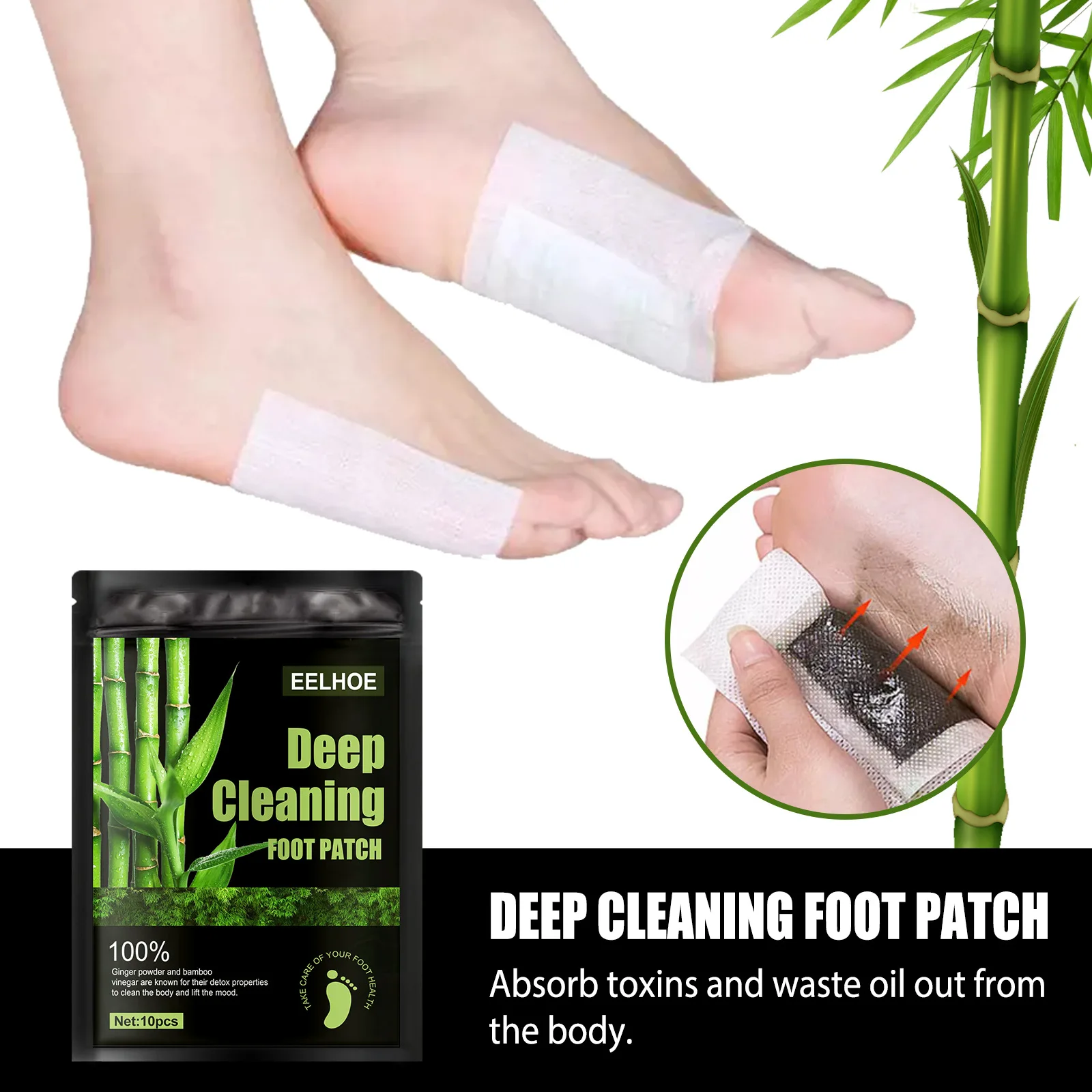 EELHOE Natural Wormwood Bamboo - Detox Foot Patch recensie en prijs