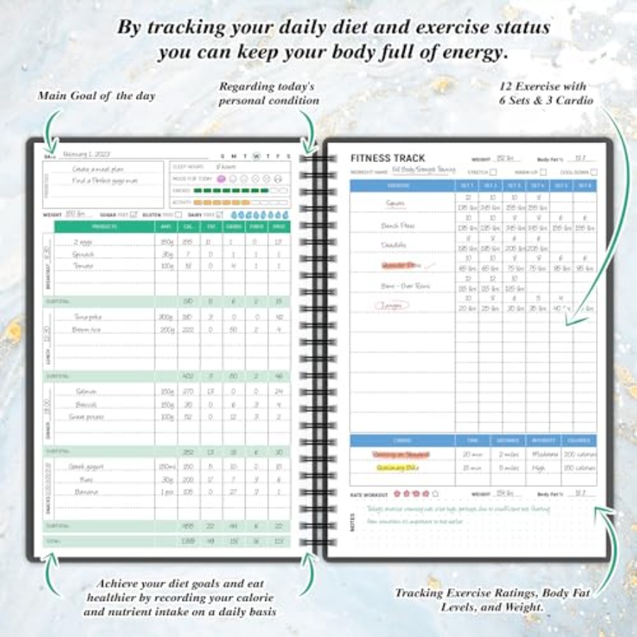 Wellness Planner and Fitness L - Health Wellness Journal Weight Loss recensie en prijs