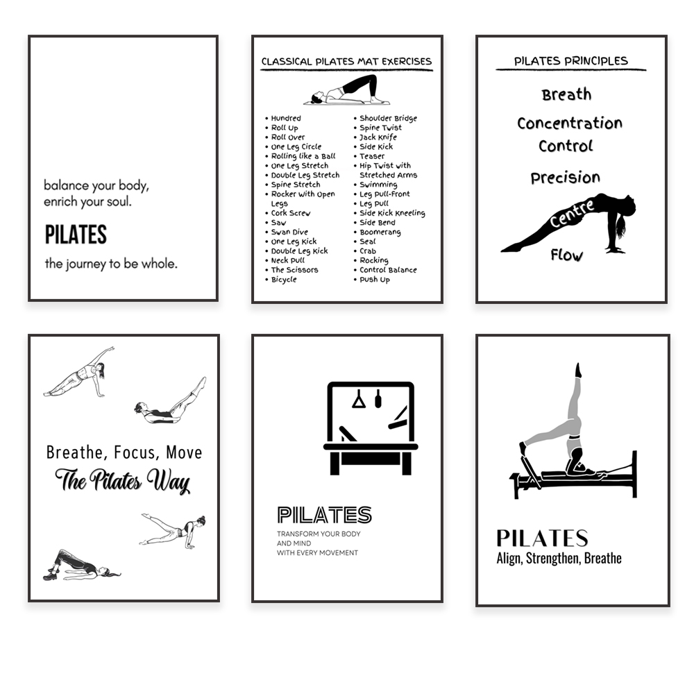 Pilates poses, pilates princip - Health Wellness Poster recensie en prijs