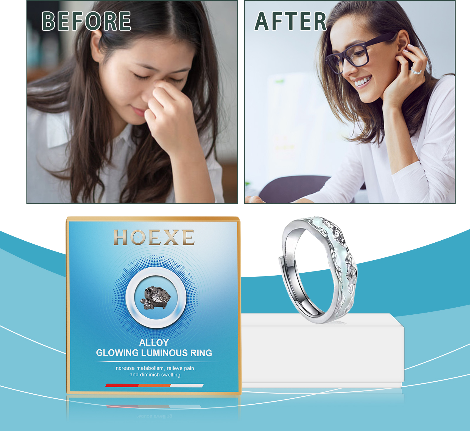 Hoexe Silver Luminous Ring for - Wellness Health. Ring recensie en prijs