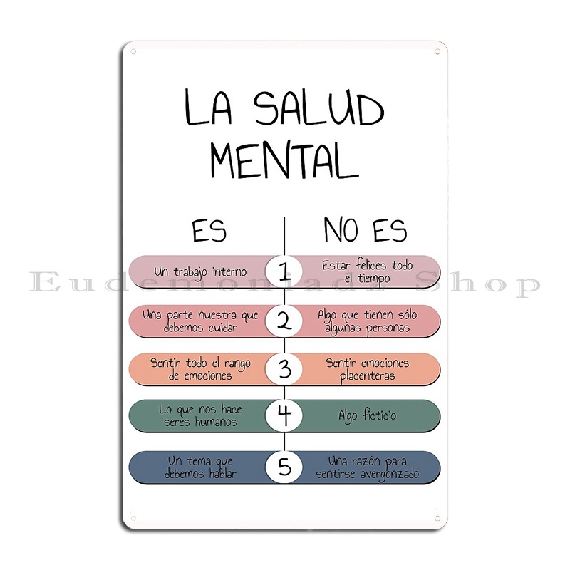 La Salud Mental Health Print M - Health Wellness Poster recensie en prijs